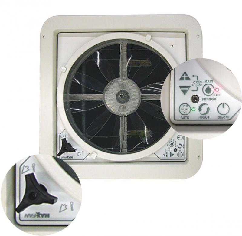 Maxxfan Deluxe Roof Vent Fan - Smoke - Remote Control - The Caravan  Accessory Store