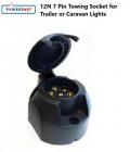 12N 7 Pin Towing Socket for Trailer or Caravan Lights 12 Volt Plastic RI505