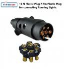 Caravan Trailer 7 pin 12n Plastic Plug Black Towing 7 in Electrical Plug E100