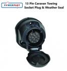 13 Pin Caravan Towing Socket Plug & Weather Seal 12V Tow Bar Socket - RI705