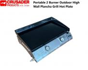 Crusader Portable 2 Gas Burner Outdoor Plancha Grill Hot Plate Griddle W905