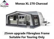 Dorema Monza XL 270 Seasonal Awning Charcoal 25mm Fibreglass Frame