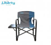 Liberty Camping Director's Chair Blue With Folding Side Table Caravan LLDC-1