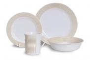 Quest Latte 16 Piece Prestige Gold Melamine Dinner Set